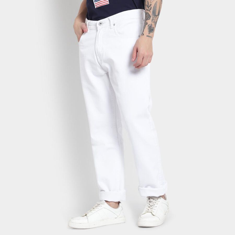 Men's 100% Cotton Jeans, White, large image number null